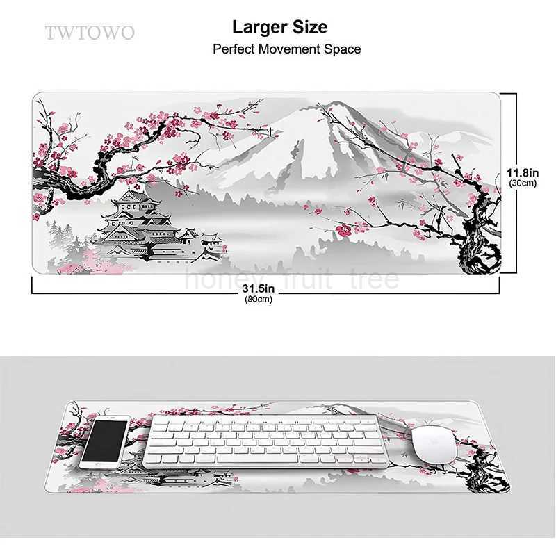 Sakura Japanese Cherry Blossom Mouse Pad Gaming XL Home New HD Mousepad XXL keyboard pad Non-Slip Office Carpet Laptop Mice Pad M240802