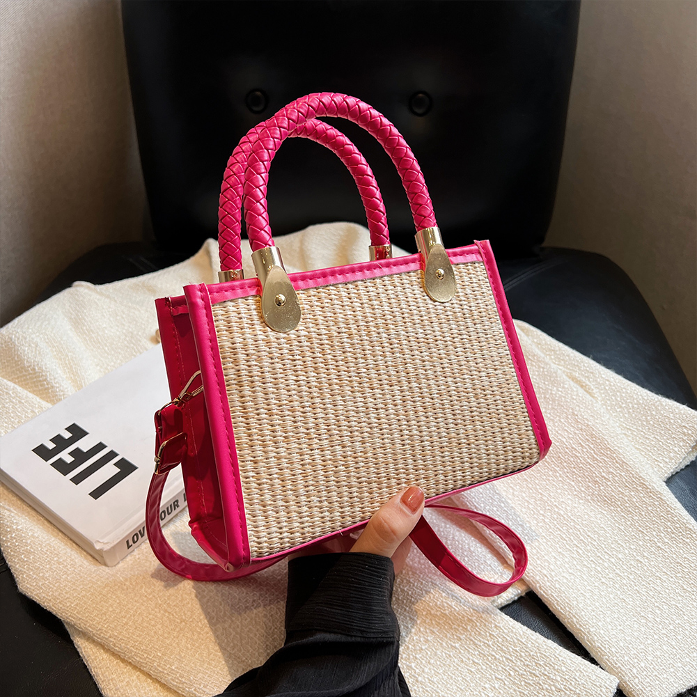 Fashion Woven Straw Shoulder Bag Female Crossbody Messenger Bags for Women 2023 Summer Beach Handbags Tote Travel Shopping Bag