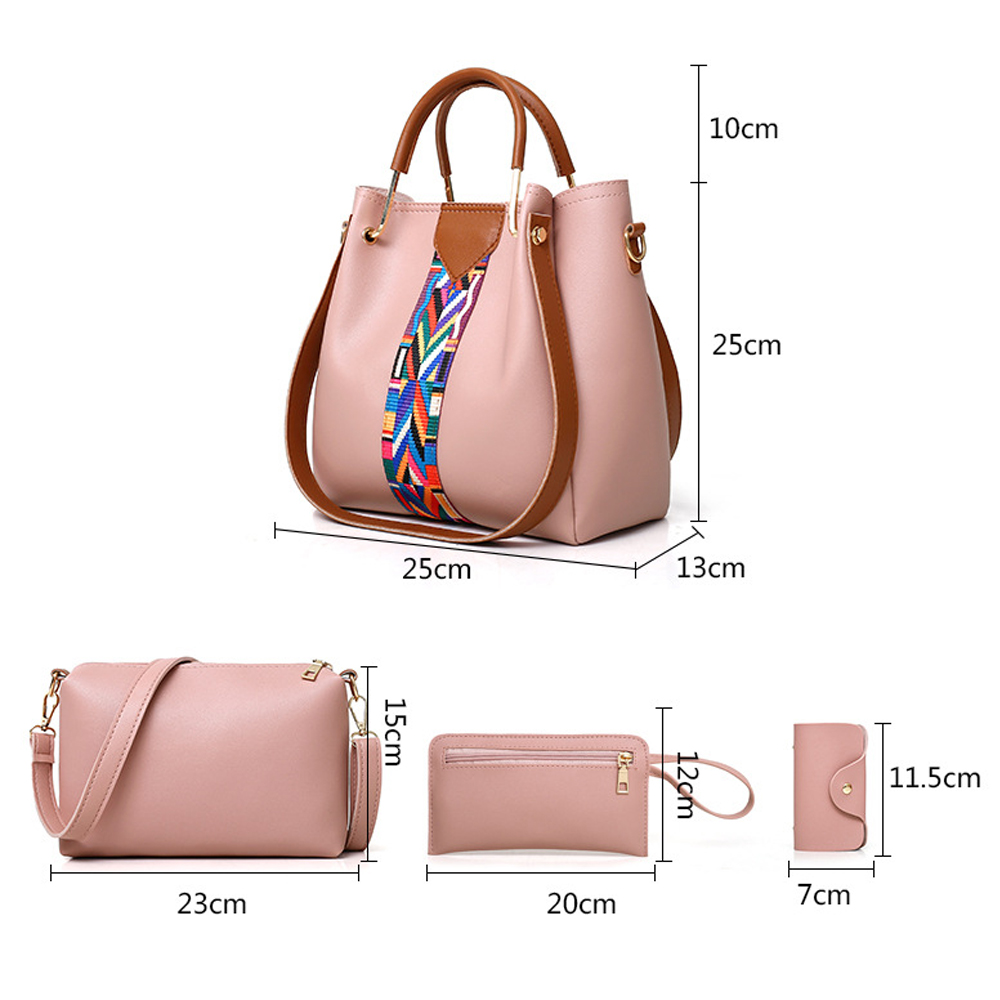 New Fashion Four-piece Casual Tote Fashion Shoulder Bag Lady PU Soft Crossbody Bag Handbags Messenger Bag Bucket Bag