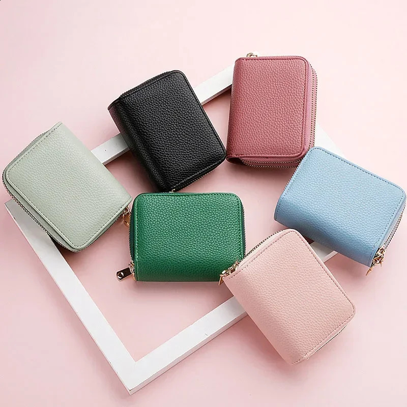 PU Leather Rfid Womens Zipper Card Wallet Small Change Purse for Female Short Wallets with Holders Woman 240801