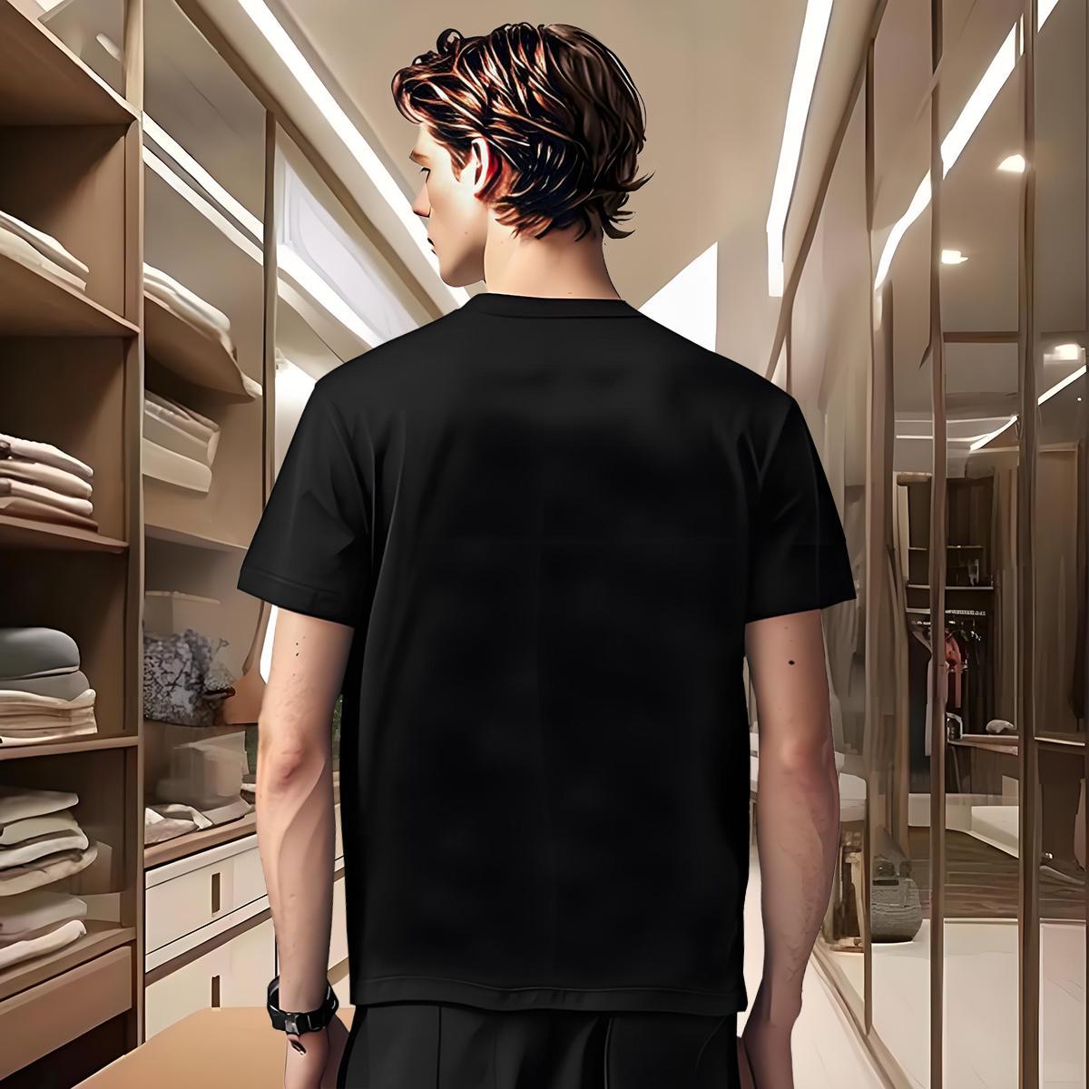 Men T Shirts 230g Pure Cotton scary Street Casual Short Sleeve Soft Cartoon Print Men Tops Tees Brand Free Shipping Tees Shirts