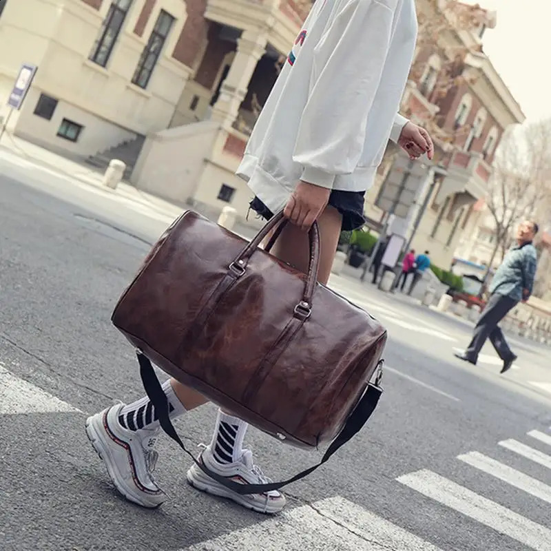 Leather Travel Bag Large Duffle Independent Big Fitness Bags Handbag Bag Luggage Shoulder Bags Women Men Business Suitcase Pu 240802