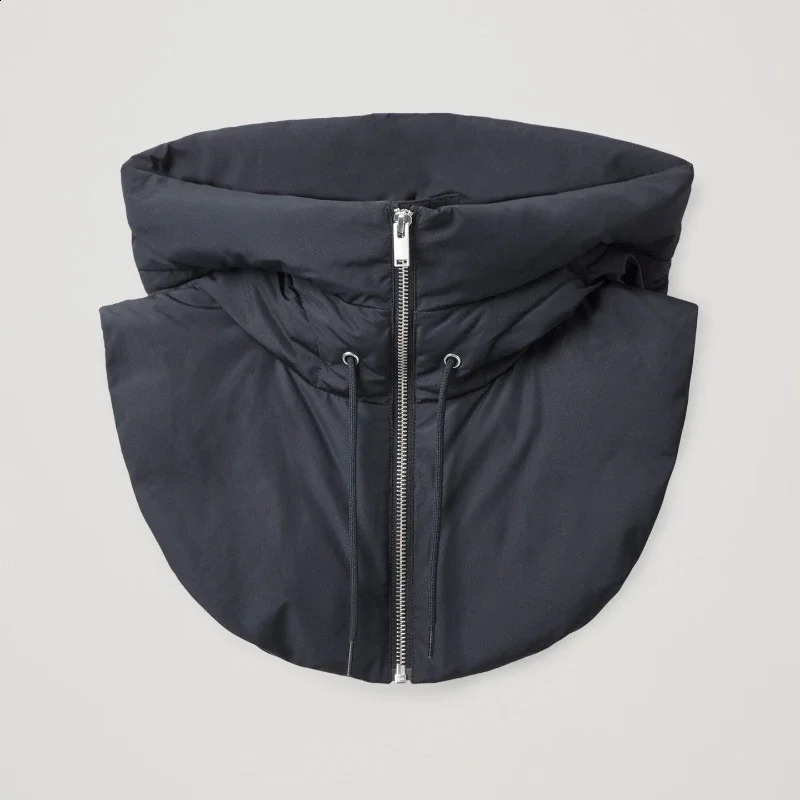 Winter Ultralight Down Hooded Hats for Women Men Warm Ring Scarf Balaclava Hat Neck Zippper Drawstring Coat Scarf Short Tank Top 240723