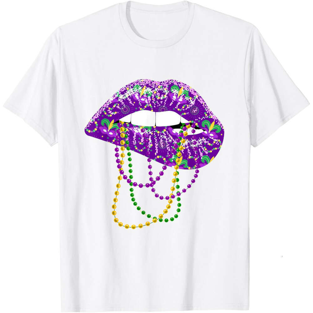 T shirt Mens Mardi Gras Shirt for Women Lips Queen Carnival Costume Gift T-Shirt shirts tshirt graphic tee Casual tops summer clothes Short sleeve Fre
