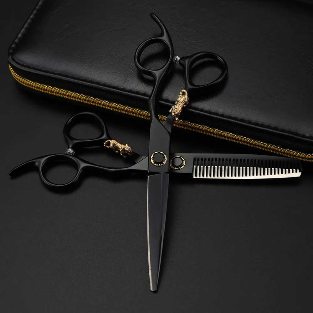 New Arrival Professional JP 440c steel 6 Bearing tiger hair scissors haircut thinning barber strong cutting shears hairdressing scissors Z241213