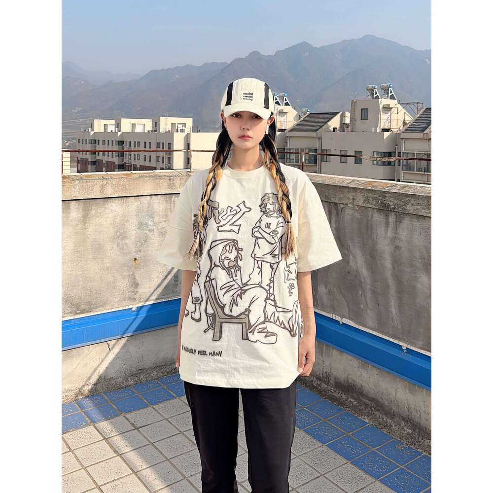 2025S Fashion Designer Shirt Men s Oversized Pattern Y K Retro T shirt Men's And Women s Streetwear Shirt T shirt Pattern Casual Top Summer Short