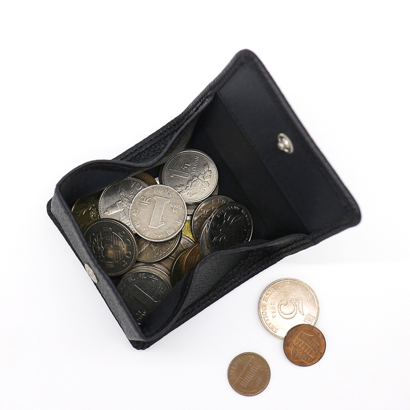 Mini Coin Purses Men Genuine Leather Women Square Coin Pouch 100% Cowhide High Quality Casual Hasp Money Bag Wallet