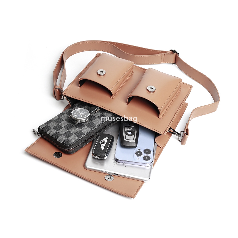 New high-end small square bag trendy brand retro fashion men's crossbody bag postman bag shoulder bag wholesale