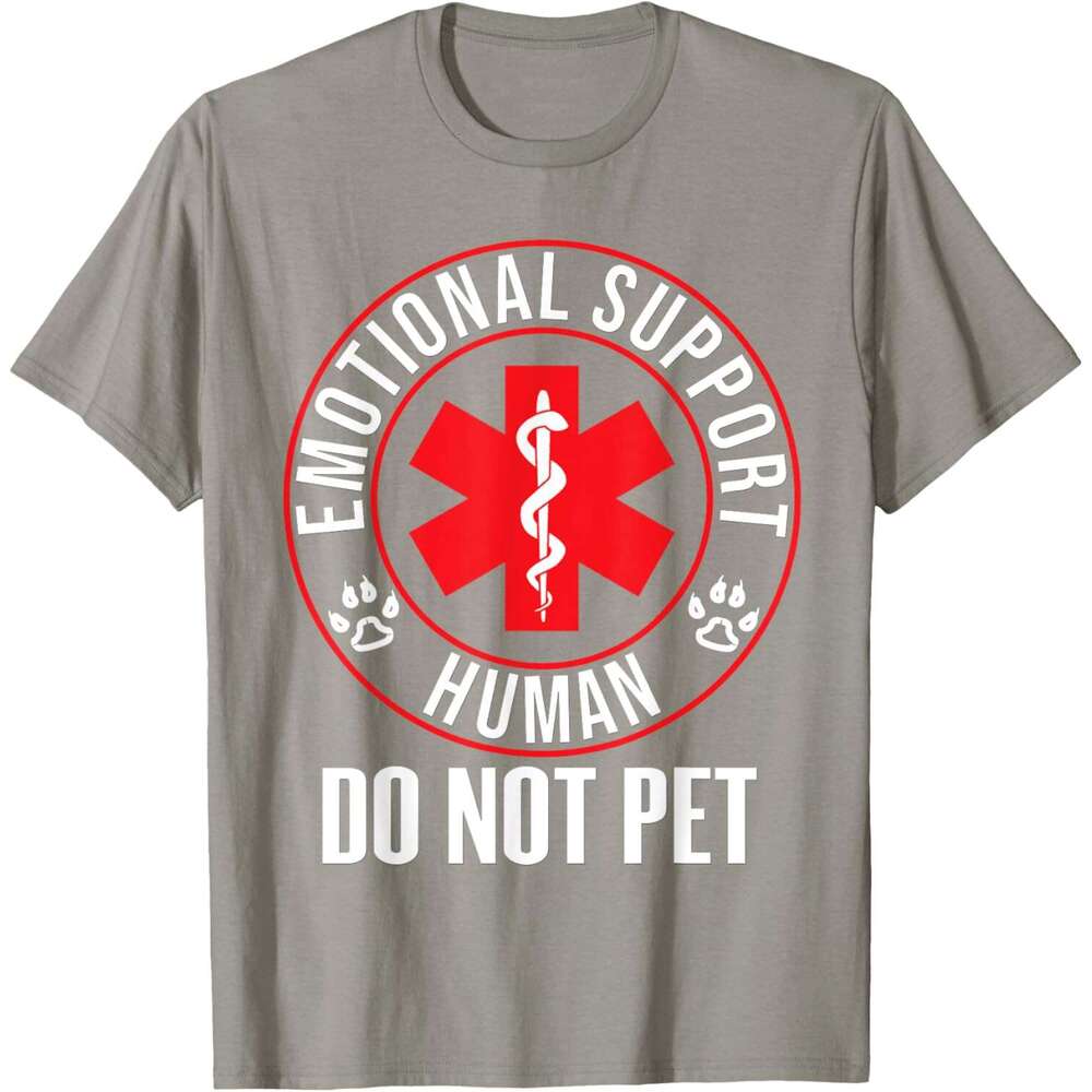 T shirt Mens Emotional Support Human Do Not Pet - Service Dog Love Humor T-Shirt shirts tshirt graphic tee Casual tops summer clothes Short sleeve Fre