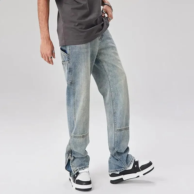 Mens Fashion Jeans Casual Cotton Classic Style Trousers Business Straight Fit Soft Trousers Male Spring Summer Pants C11 240821