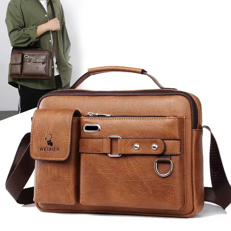Men Briefcase Bag High Quality Business Famous Brand PU Leather Shoulder Messenger Bags Office Handbag 14 inch Laptop bag