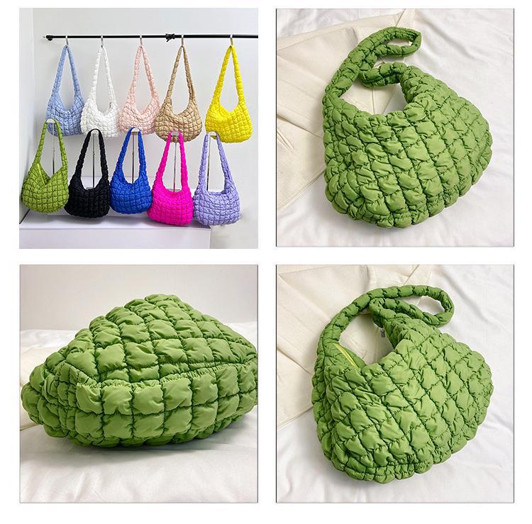Quilted Padded Crossbody Bag for Women Pleated Bubbles Cloud Shoulder Bags Large Tote Bucket Designer Bag Ruched Handbags 2023