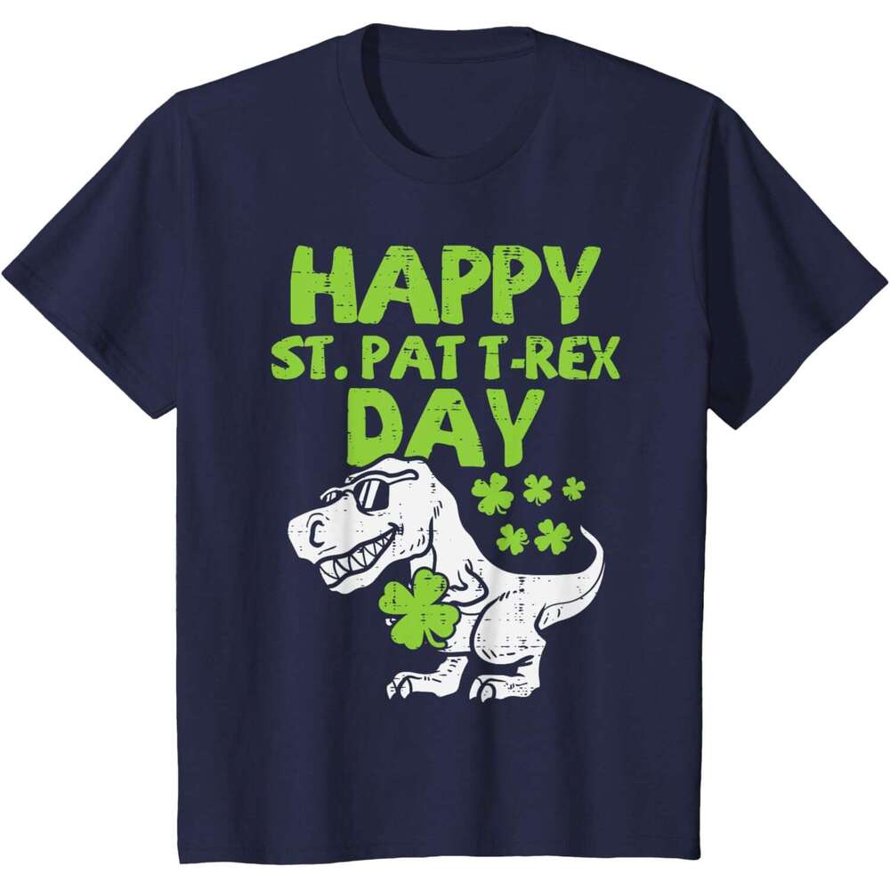 T shirt Mens Happy Pat Trex Dino St Patricks Day Toddler Boys Gift T-Shirt shirts tshirt graphic tee Casual tops summer clothes Short sleeve Free ship