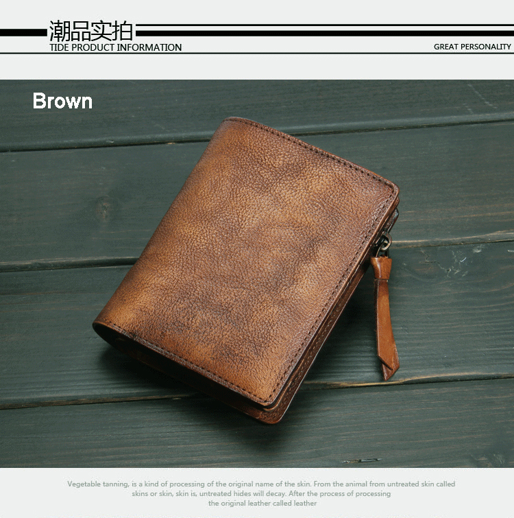 Fashion Vintage Genuine Leather Wallet men Wallet Leather men purse vertical short money bag male wallet coin Purse card holder
