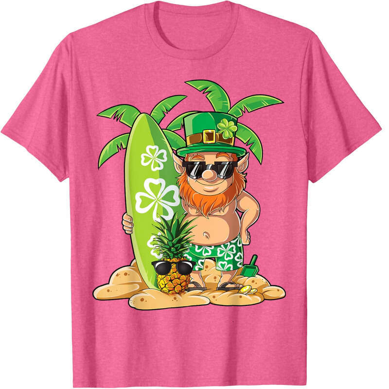 Fashion Designer T Shirt Men Leprechaun Hawaiian Surfing St Patricks Day Hawaii Men Women T Shirt Shirts Tshirt Graphic Tee Casual Tops Summer Clothes