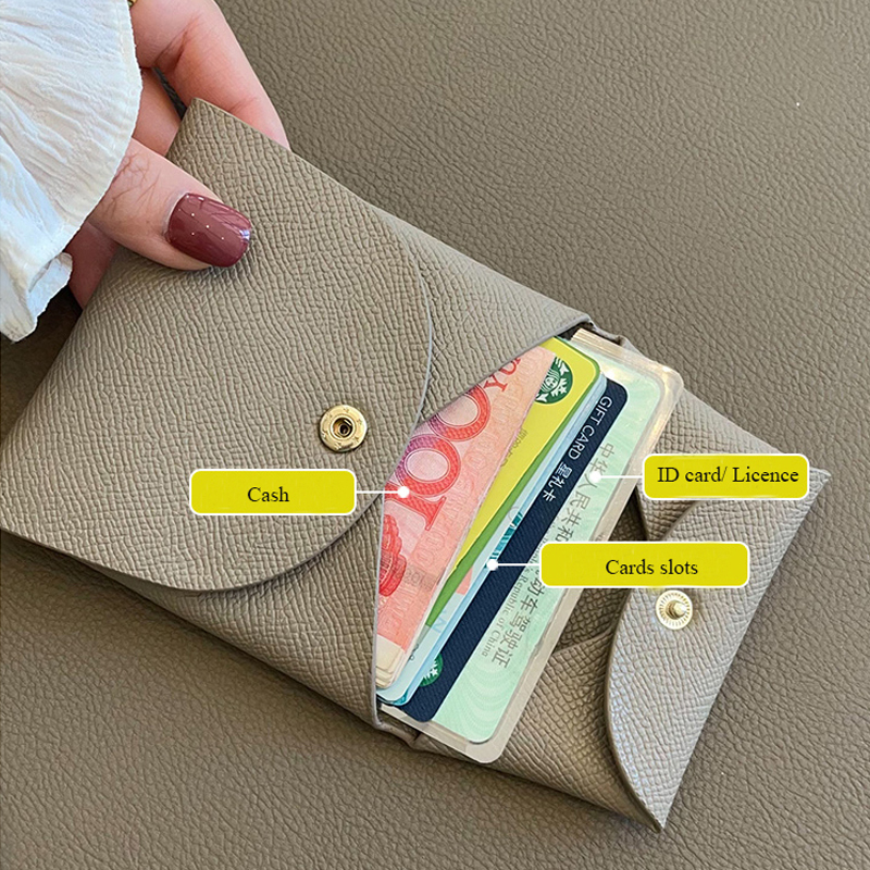 Custom Letters Fashion Women Cow Leather Credit Card Holder Driver's License Card Cover Bifold Wallet Coin Purse Small Card Case