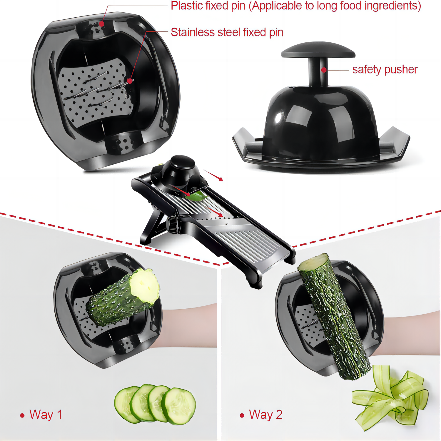 Mandolin slicer, adjustable vegetable slicer, food chopper, potato slicer, Mandolin, tomato slicer, vegetable cutter, with safety gloves