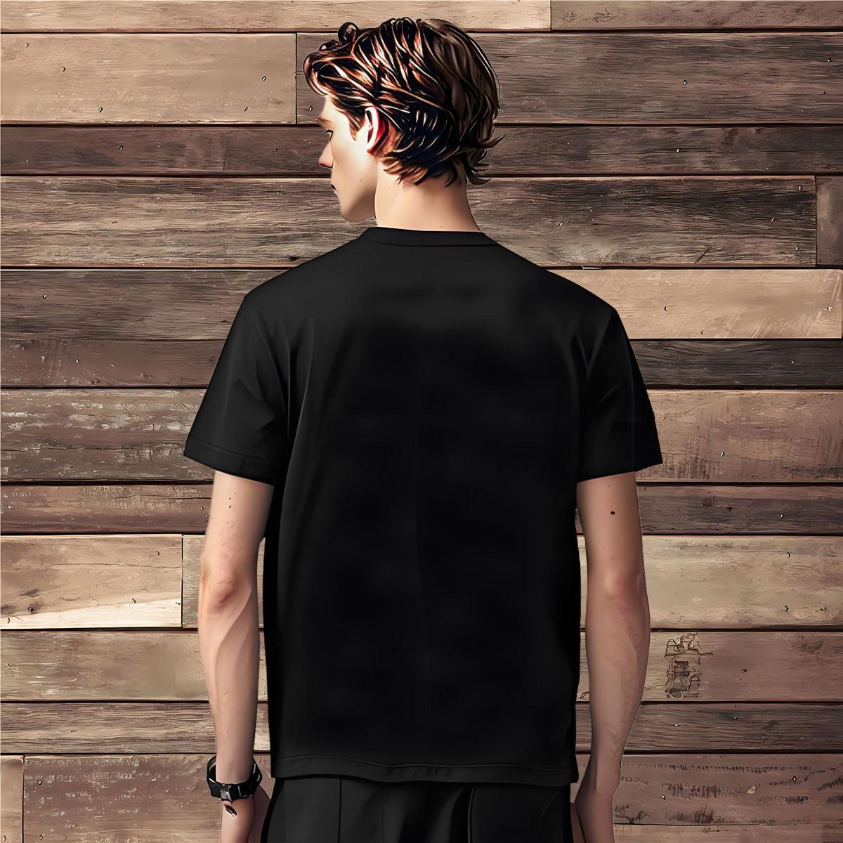 DIY Mens T Shirts 230g Cotton tree Daily Outfit Tees Shirts Pure Cotton Soft Men Tshirts Anime Print