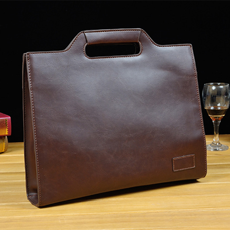 Business PU Leather Briefcases Men Luxury Office Handbag Large Capacity Shoulder Messenger Bag Male Casual File Tote Bag