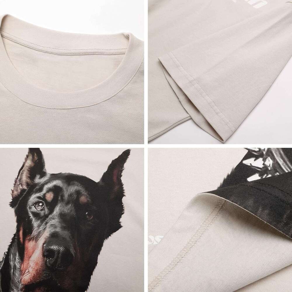 2025S Fashion Designer T Shirt Mens Oversized Doberman Graphic Tees Shirt Casual Summer Tops Streetwear Aesthetic T Shirt Unisex Tshirt Clothes Short 