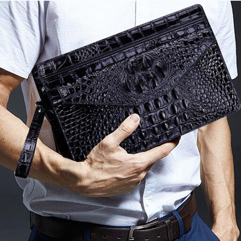 2024 New Product Trendy Fashion Clutch Real Cowhide Wallet High-Quality Crocodile Pattern Famous brand multi-function wallet