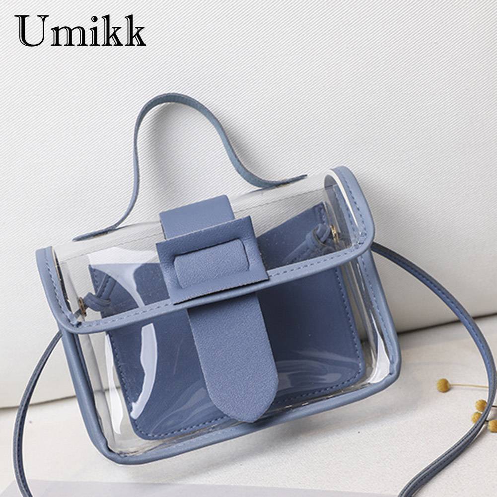 Women Jelly Small Shoulder Bag PVC Transparent Ladies Crossbody Messenger Fashion Personality Bags Big Buckle Flip Cover Handbag