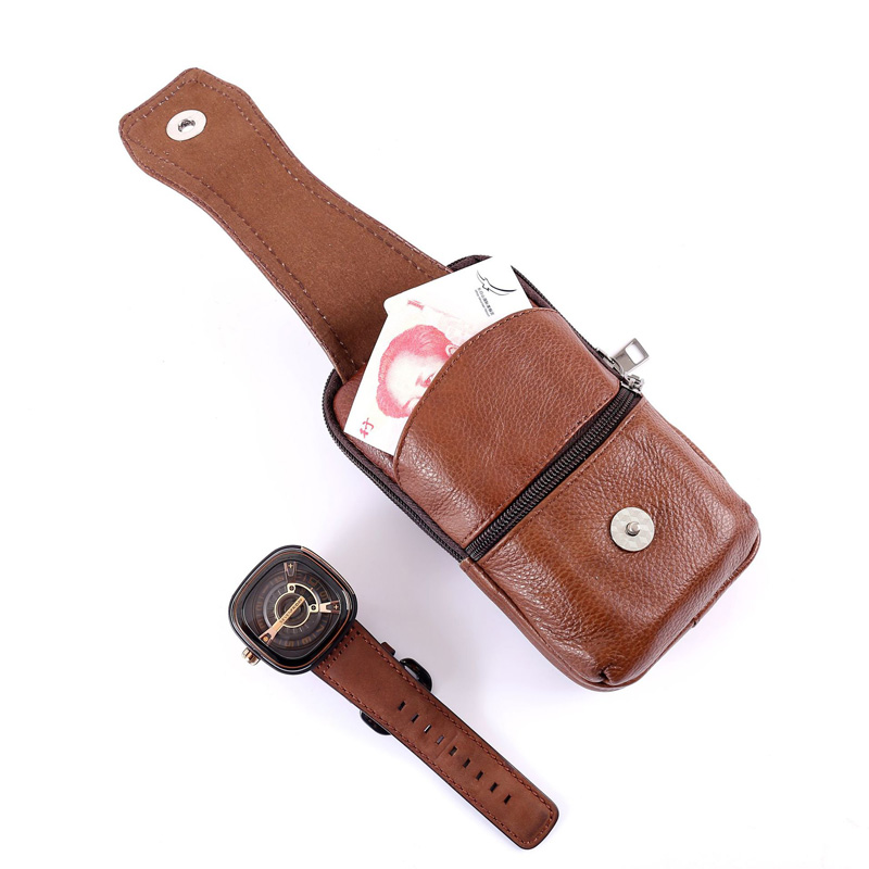 Men's shoulder bag messenger bag black fashion messenger bag small handbag casual business waist bag male mobile phone bag