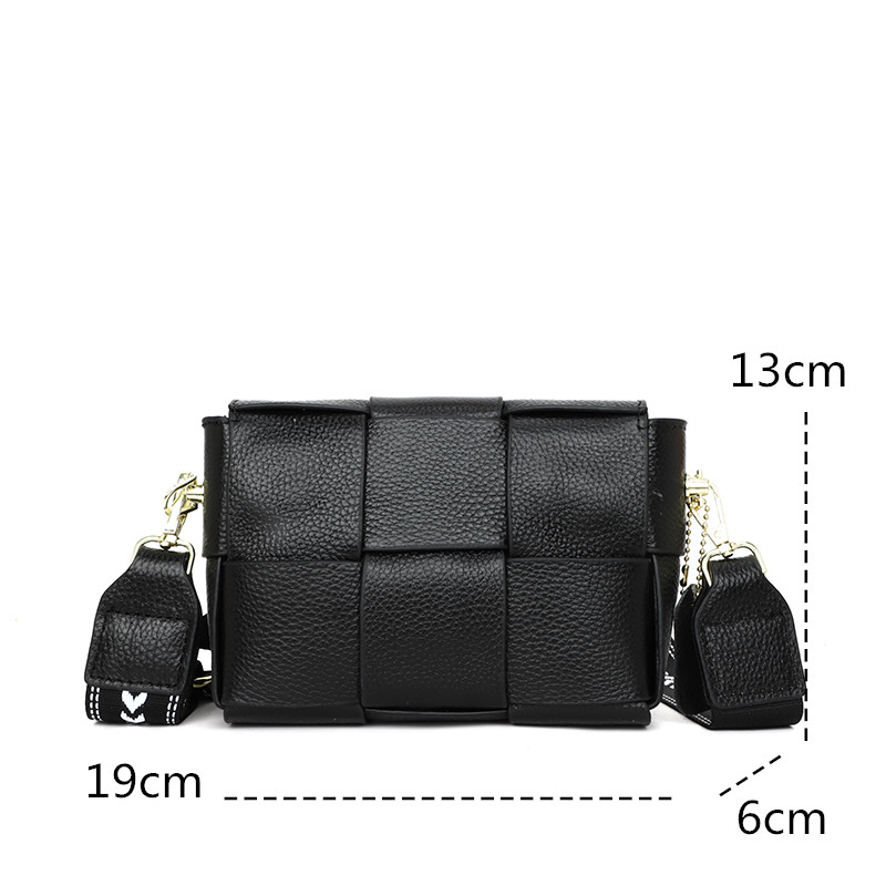 100% Cow Leather Luxury Weave Women Handbag New Genuine Leather Shoulder Crossbody Bag Female Solid Color Messenger Fashion Tote