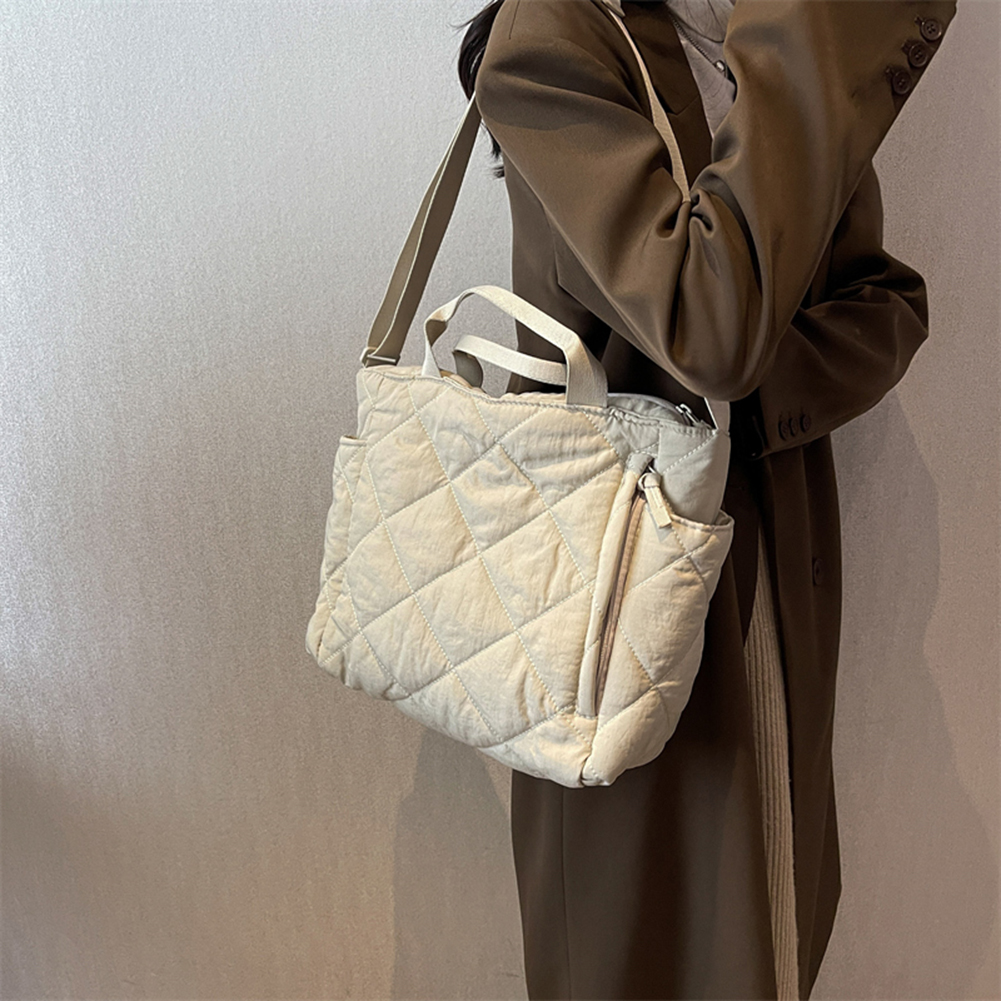 Large Capacity Tote Bags for Women Shoulder Side Bag Fashion Space Cotton Quilted Shopping Bags Fashion Ladies Totes Handbags