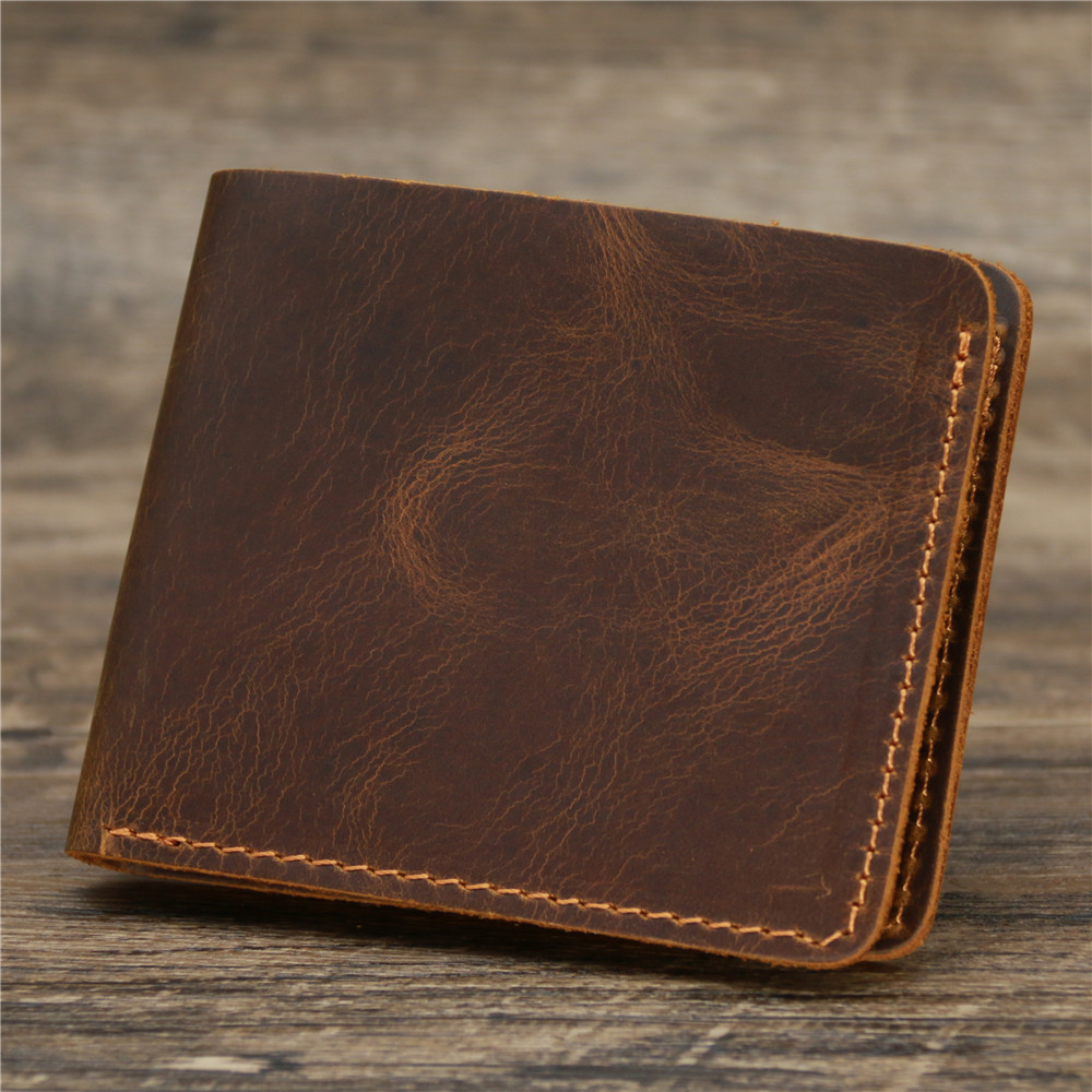 Vintage Card Holder Men Genuine Leather Credit Card Holder Small Wallet Money Bag ID Card Case Mini Purse For Male