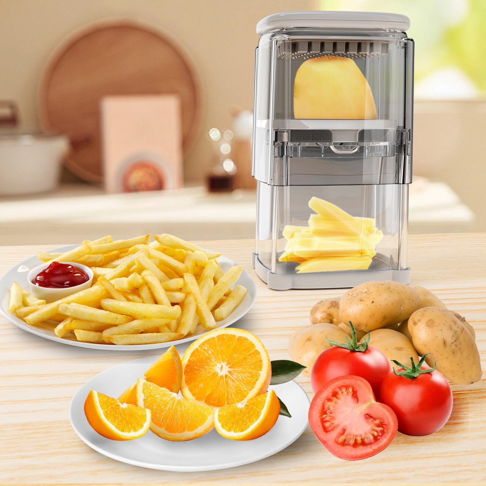 French fries four in one food cutting box, French fries are cut into potato chunks