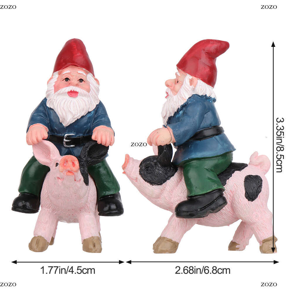 1Pc Fairy Garden Drunk Gnomes Miniature Ornaments Set Mini Dwarf Pig Statues For Planter Flowerpot Decor Accessories