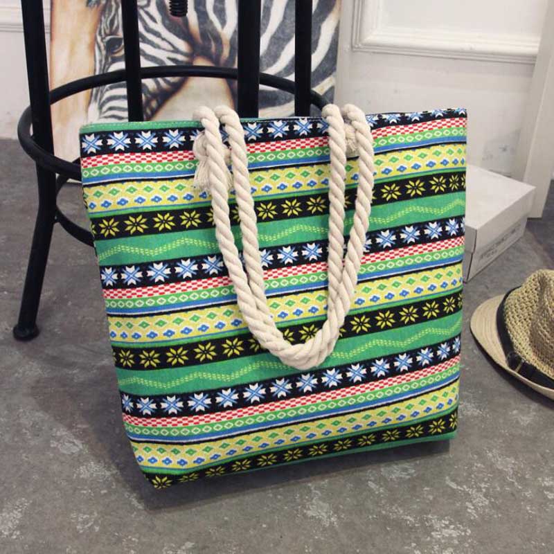 Fashion Folding Women Big Size Handbag Tote Ladies Casual Flower Printing Canvas Graffiti Shoulder Bag Beach Bolsa Feminina