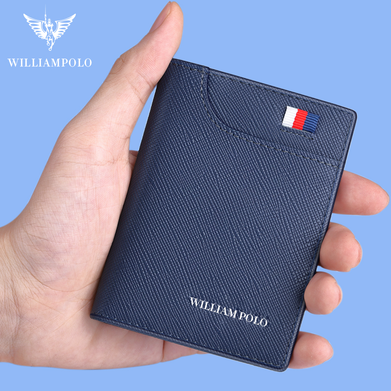 Men Small wallet men Mini purse Genuine Leather Soft Slim Card Holder Cowskin Thin luxury wallet men short luxury brand gift