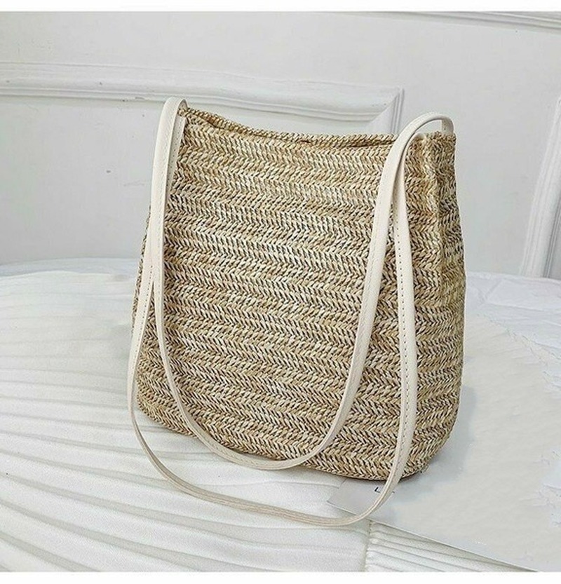 Bolso de mano tejido de paja para mujer, cesta de ratán grande, bolso de playa, bandolera de verano, bolso de playa pequeño para niñas, nuevo