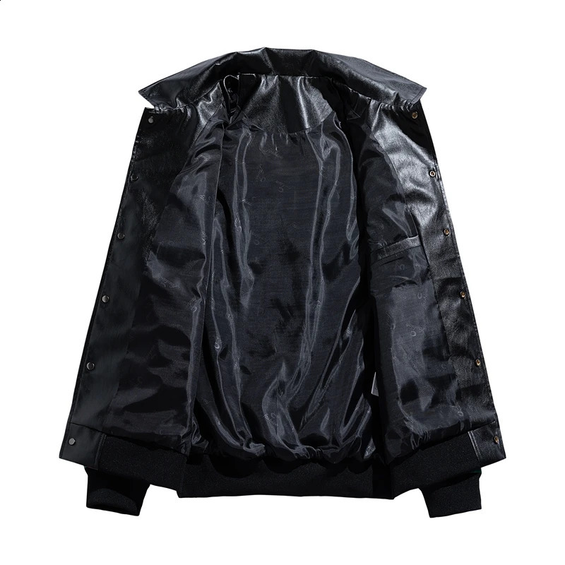 Unisex Embroidery Varsity Leather Jacket Harajuku Patchwork Streetwear Men Vintage College Coat Combination Patch Bomber Jacket 240822