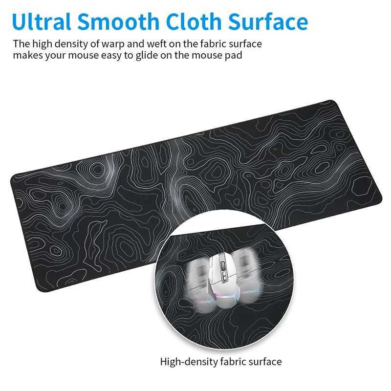 Large Mouse Pad Mouse Mat Desk Mat Keyboard Pad Computer Desk Pad Non-Slip Rubber Stitched Edge Gaming Mousepad for CS LOL DotaM240802