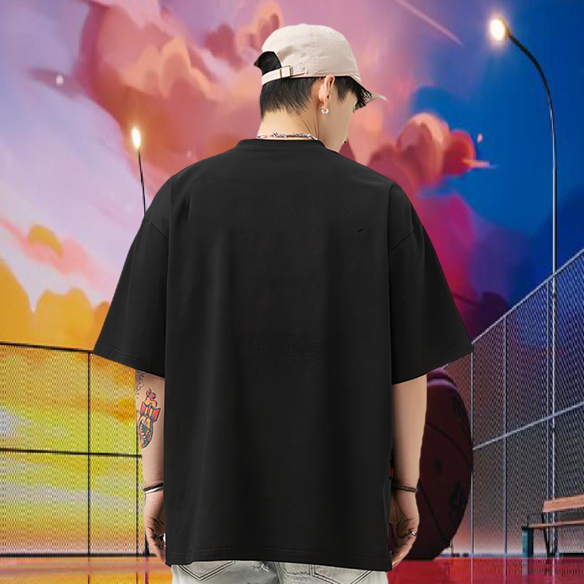 Custom T-Shirts for Men 100% Cotton 230g Street Casual Clothes Breathable Crew Neck TOP Quality Men Tees Floral Print