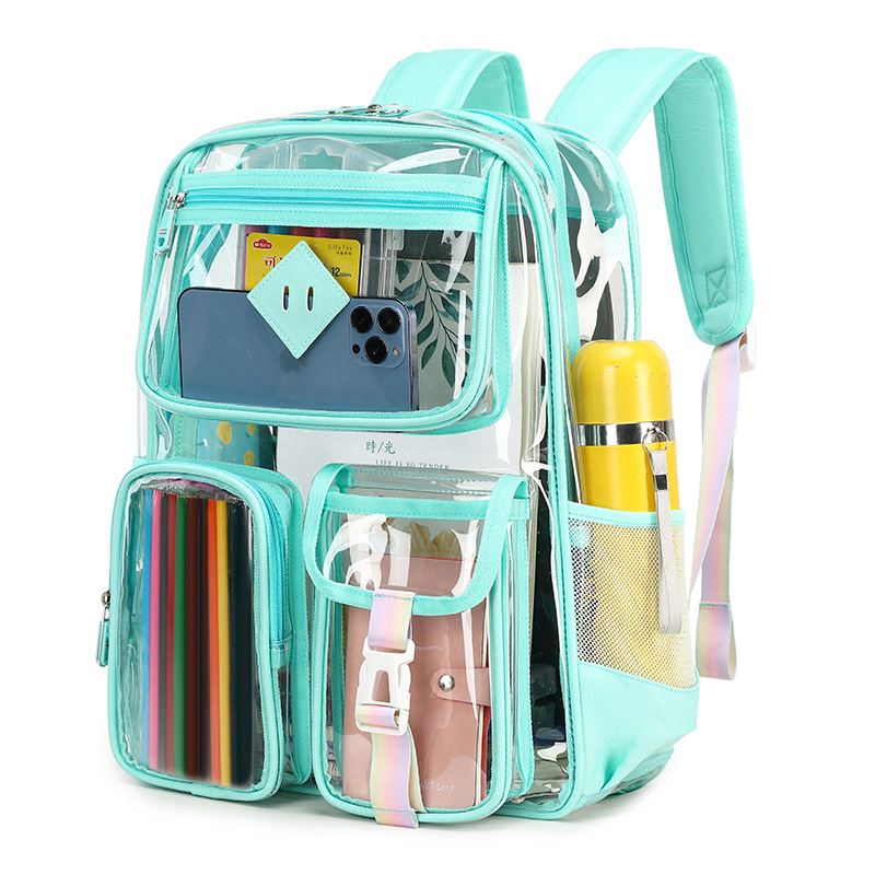 2024 best-selling transparent backpack for boys girls Large capacity nylon waterproof school backpacks book Primary Schoolbags
