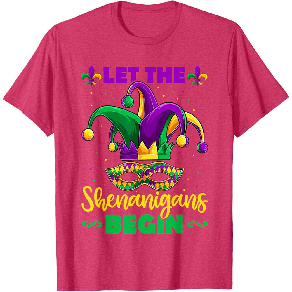 T shirt Mens Let The Shenanigans Begin Mardi Gras Kids Men Women T-Shirt shirts tshirt graphic tee Casual tops summer clothes Short sleeve Free shippi