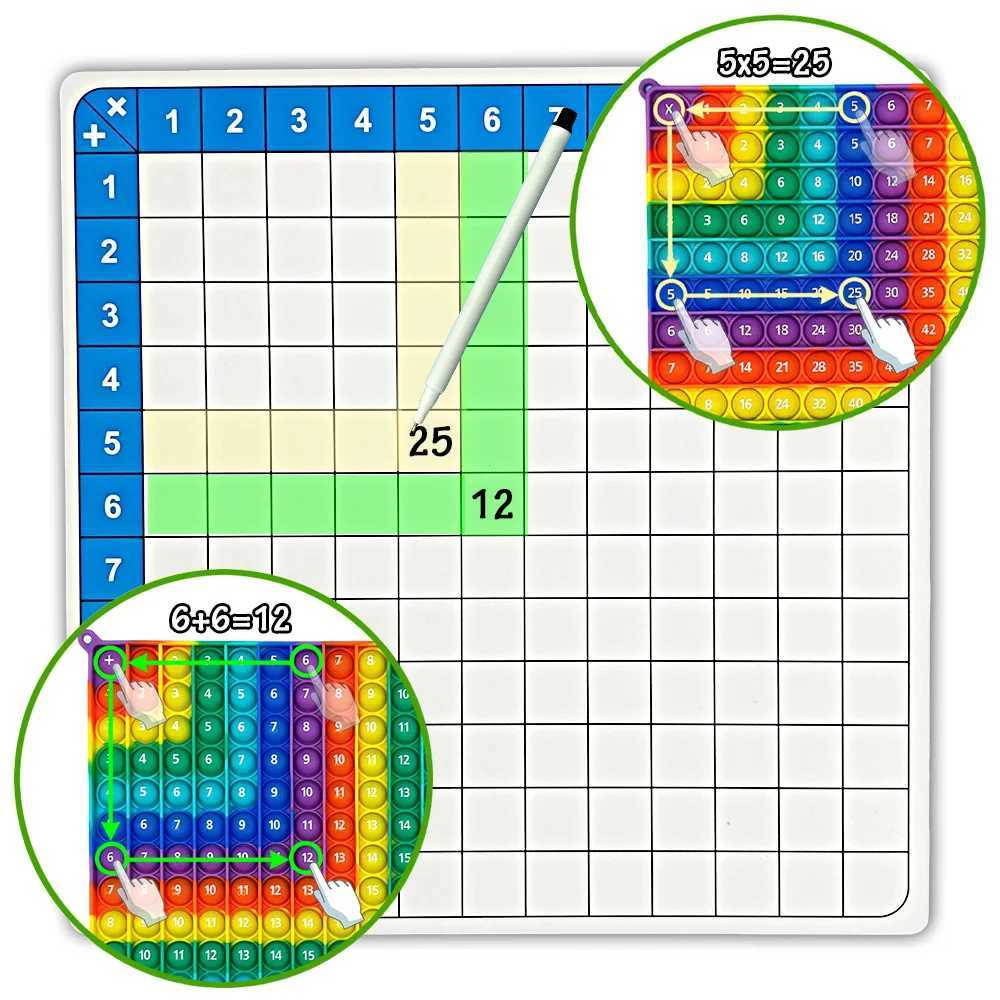 12*12 12+12 Multiplication Addition Math Games Practice Pop Toys Erasable Cards and Pen Montessori Educational Toys for Kids Y240801