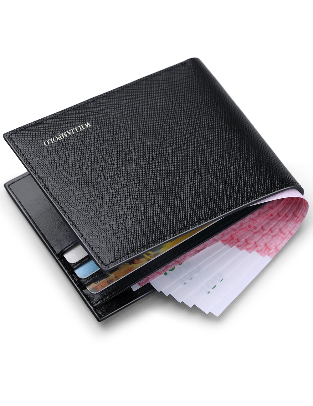 WilliamPOLO luxury Brand Wallets Men 100% Cowhide Short Bifold Mini Genuine Leather Purse Cards Holders Slots Potable small