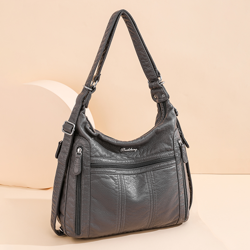 Annmouler 2022 Large Capacity Women Handbag Pu Leather Crossbody Bag Female Multifunction Shoulder Bag Pink sac a main femme
