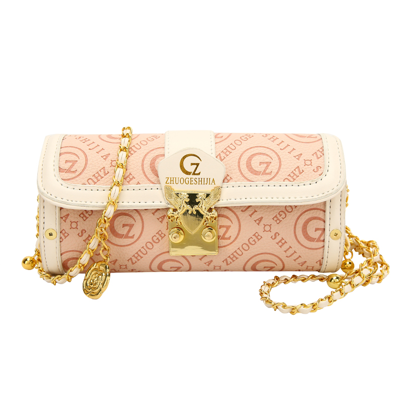 Printed Leather Cylinder Women's Summer Boston Chain Shoulder Crossbody Bag Bags For Women Bolsa Feminina Sac A Main Femme