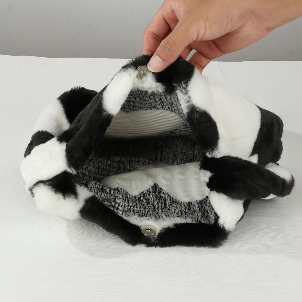 Women Girls Fluffy Shoulder Bag Top-handle Bag Female Autumn Winter Handbag Plush Tote Fashion Shopping Bag