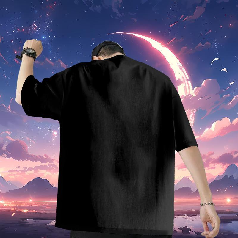Factory Direct Men T Shirts 230g 100% Cotton Halloween Spring Summer Top Tees Breathable Short Sleeve Unisex Men Clothes T-Shirt DIY Logo Oversized