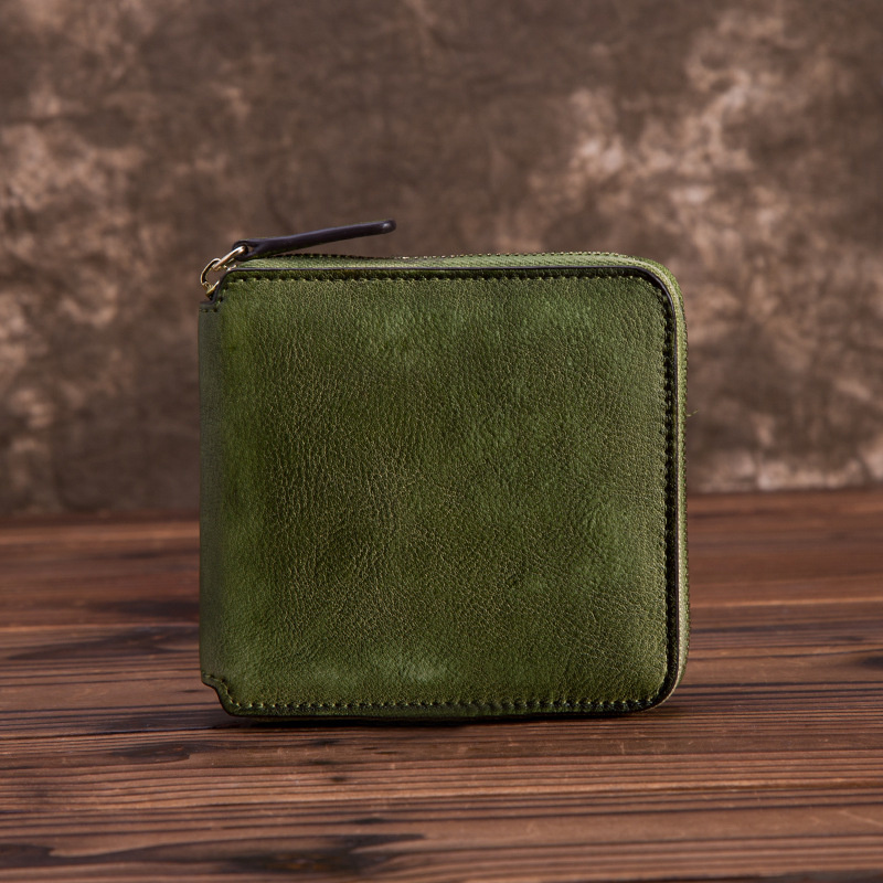 MOTAORA Man‘s’ And Women's Wallets Leather Short Zipper Wallet New 5 Color Coin Purse Vintage Cash Bag Cowhide Solid Money Bags