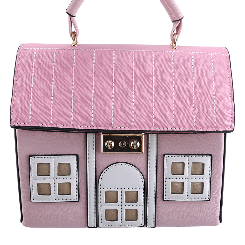 Personality House Shaped Leather Women Handbags Fashion Creative Girl Messenger Crossbody Bag Shoulder Bag Bolsa Fesmall Na