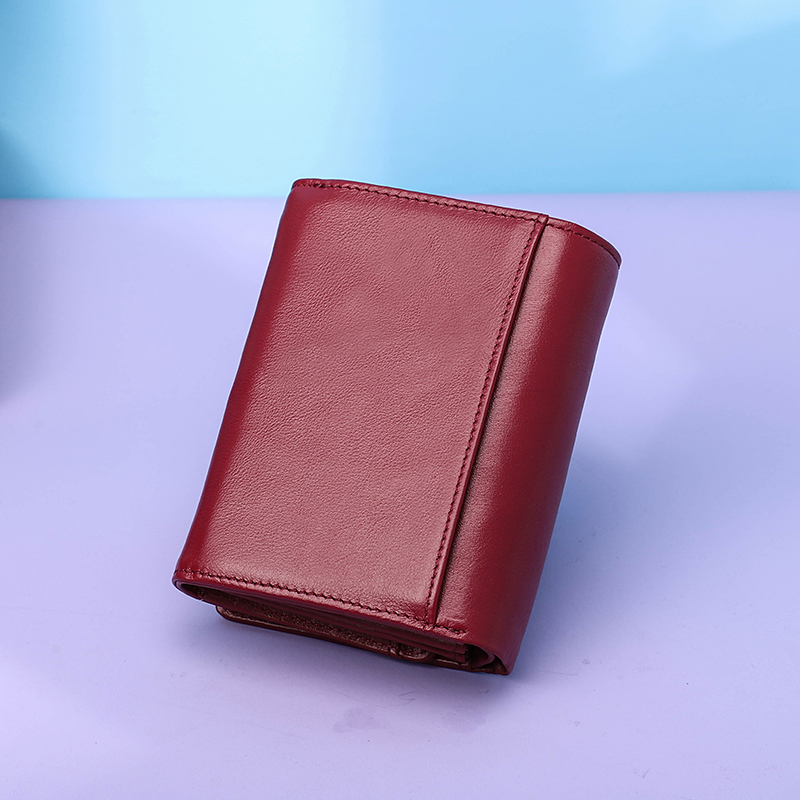 CONTACT'S Genuine Leather Women Wallets Luxury Designer Short Bifold Fashion Women's Purses Card Holders Coin Purses Female Bags