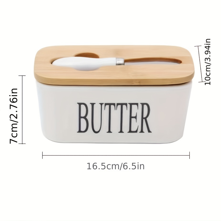Tabletop with lid, yellow oil pan, large butter pan, ceramic butter holder with knife and high-quality silicone seal